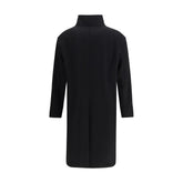 Tagliatore Black Fleece Wool Coat